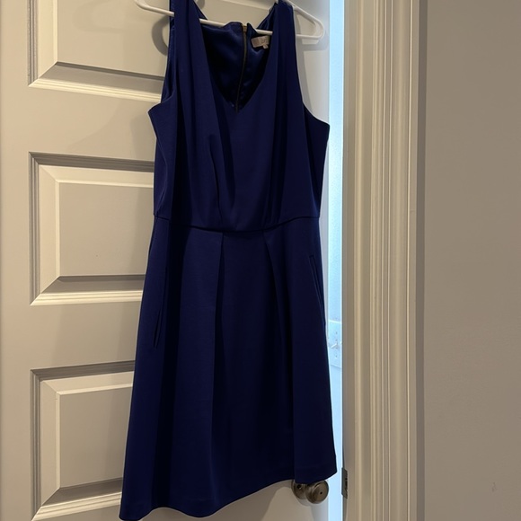 Loft blue mini fit and flare dress with pockets! - Picture 7 of 7